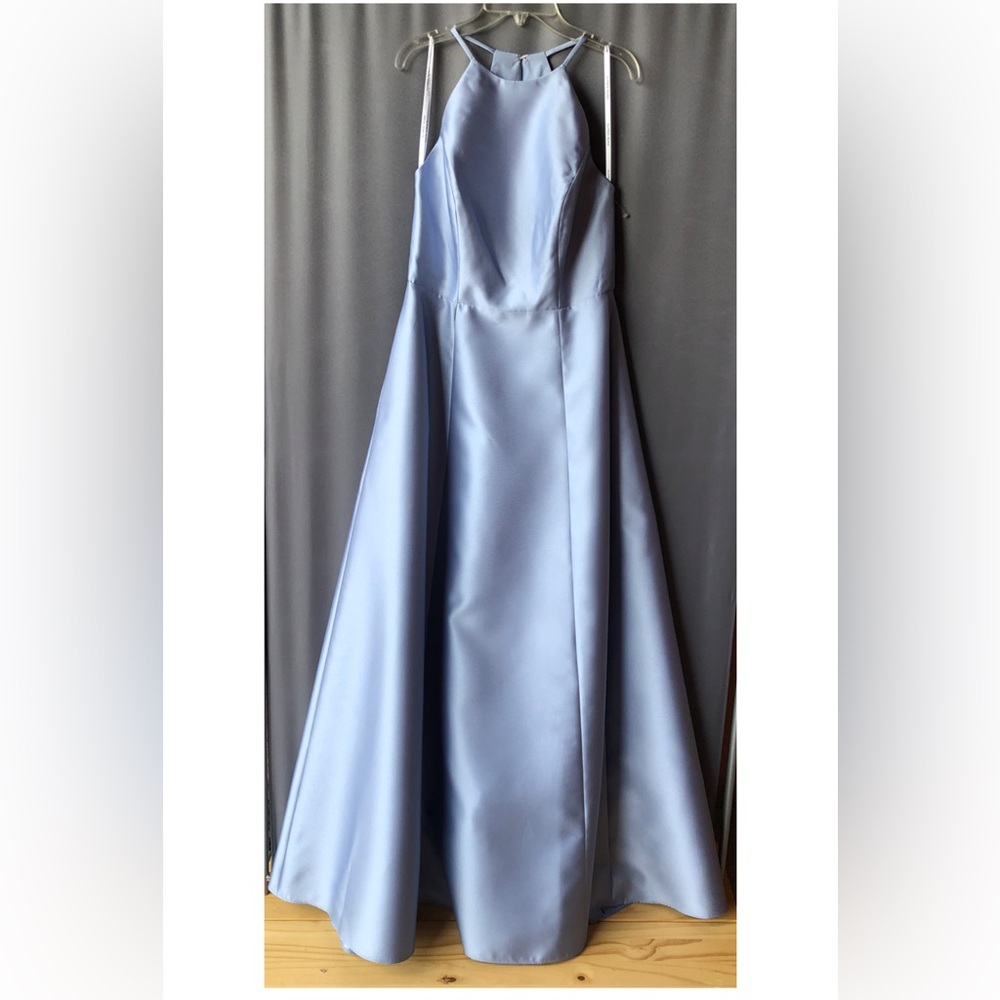 Alfred Sung Satin Gown, Sz 8R: 37” Bust;29”waist;39”hips(around),New, cloudy - Picture 4 of 8